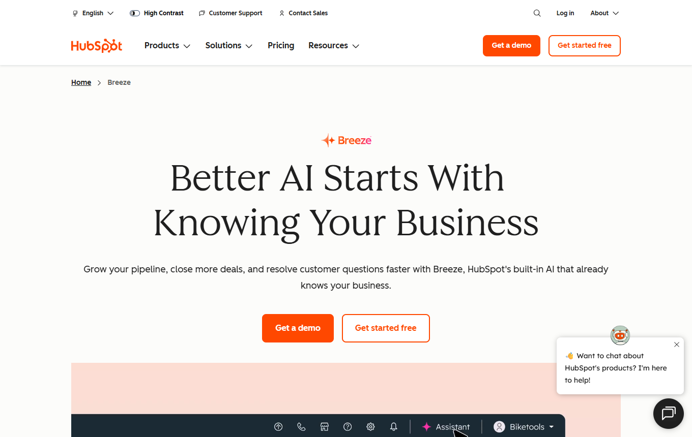 Vorschau von HubSpot Breeze