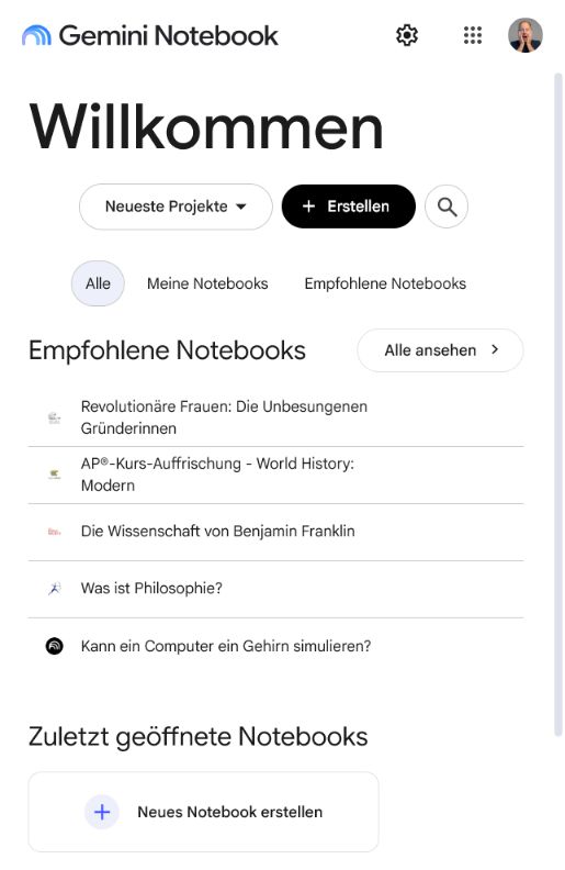 Vorschau von Gemini Notebook