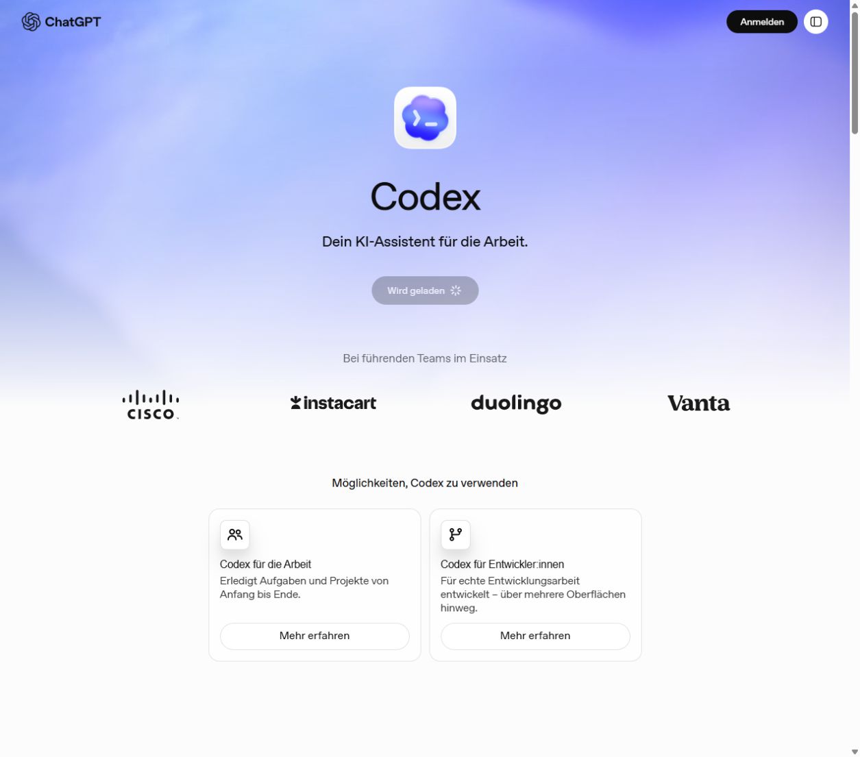 Vorschau von OpenAI Codex